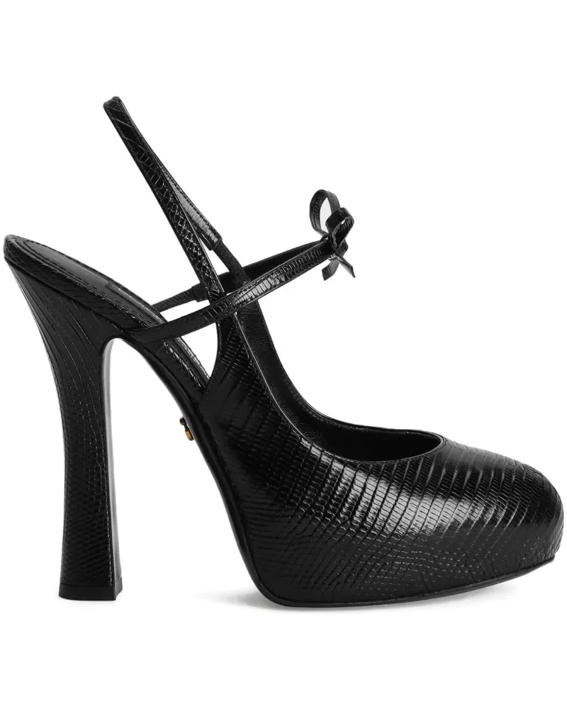 Dolce & Gabbana Strukturierte Pumps mit Schleife 105mm - Schwarz Schwarz