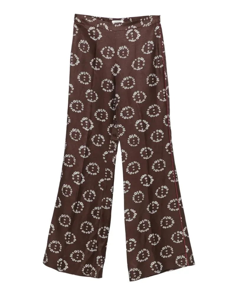 Sandro Palazzohose mit Blumen-Print - Braun Braun