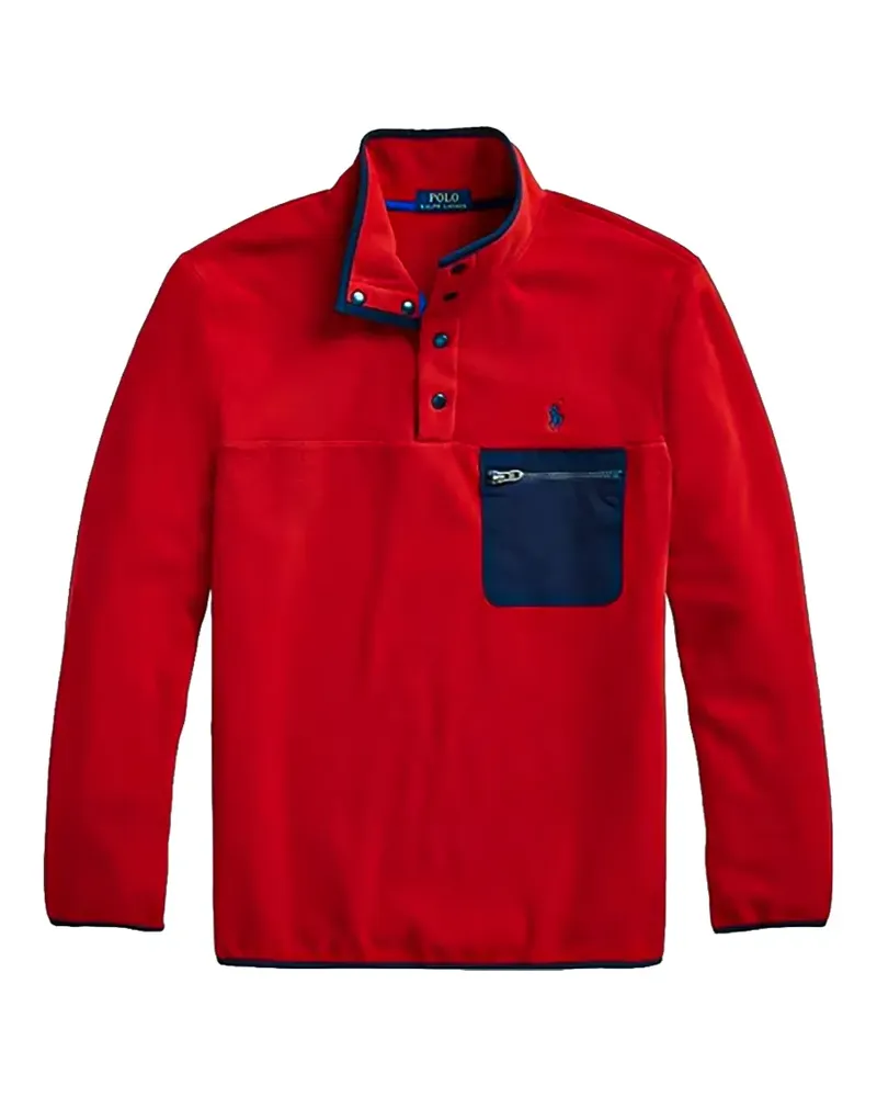 Ralph Lauren Fleecepullover mit Stehkragen - Rot Rot