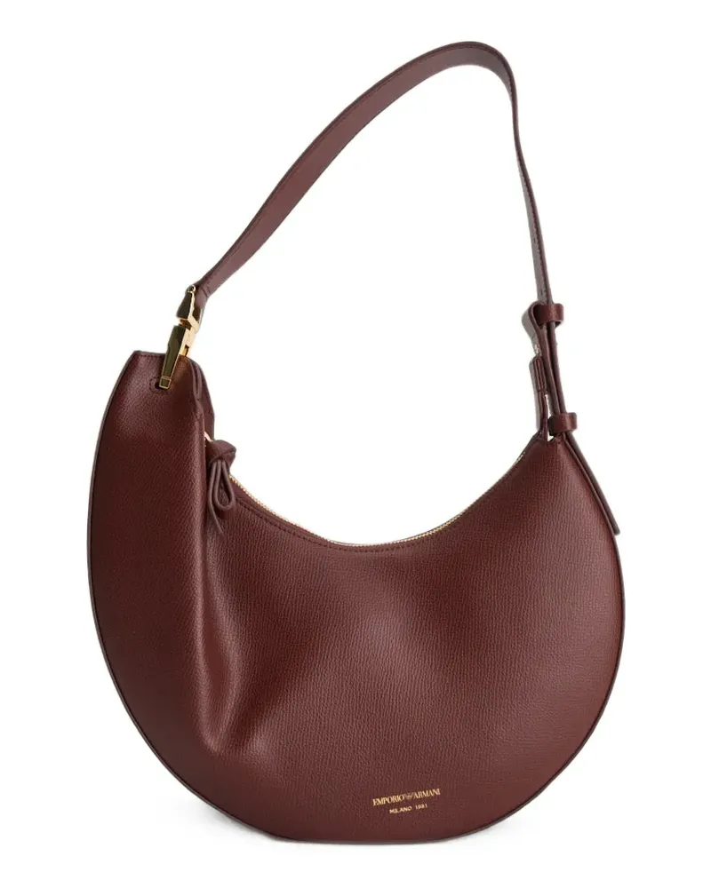 Emporio Armani 1981 pebbled-texture crescent shoulder bag - Rot Rot