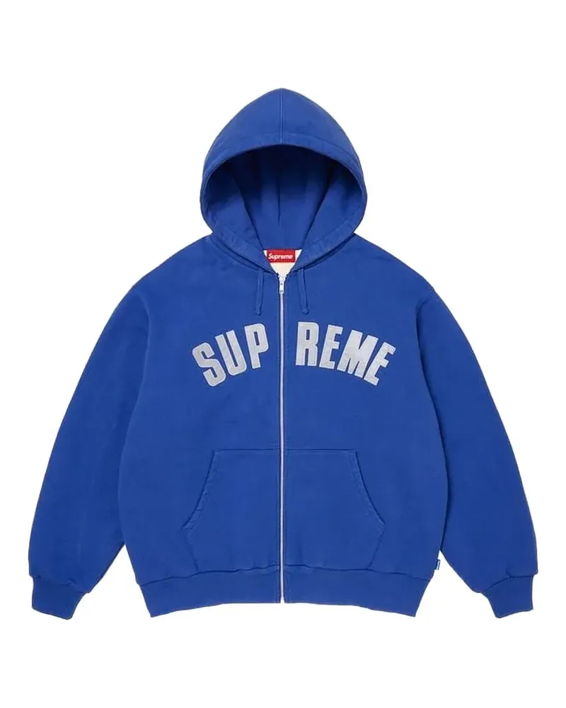 Supreme Being Arc logo-patch zip-up hoodie - Blau Blau