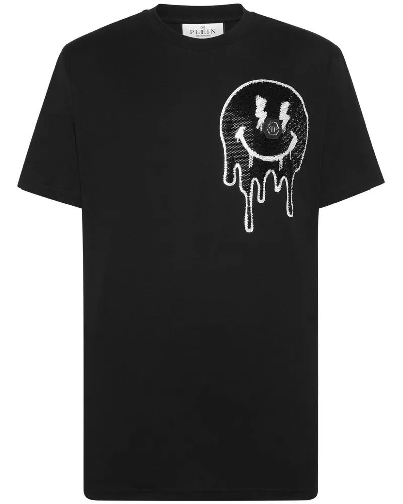 Philipp Plein Smile T-Shirt mit Strassverzierung - Schwarz Schwarz