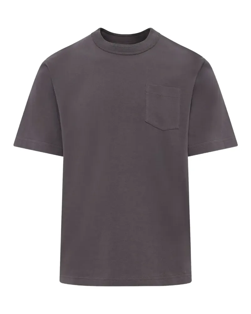 Sacai side-zip cotton T-shirt - Grau Grau