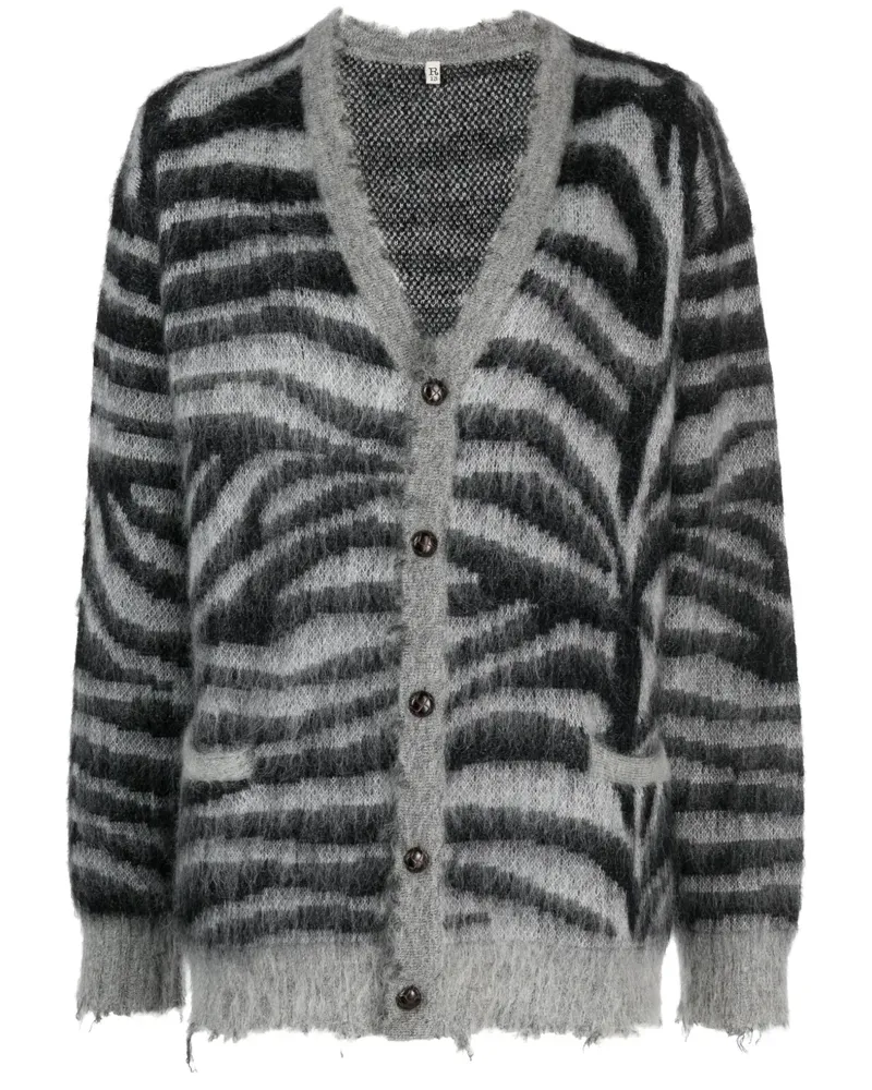 R13 Cardigan im Distressed-Look - Schwarz Schwarz