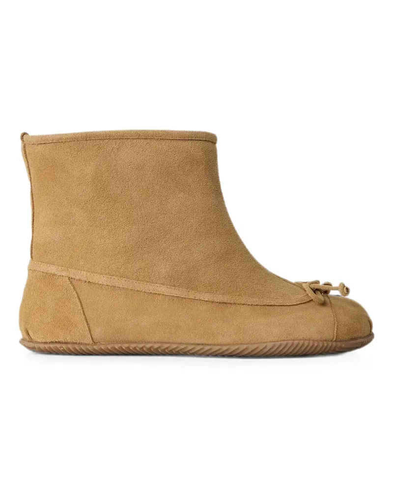 ABRA bow-detail suede ankle boots - Nude Nude