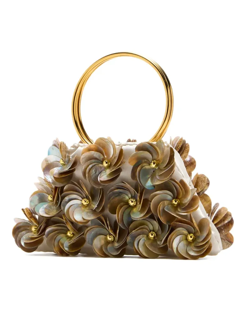 Vanina Fleurs de Shells Clutch - Nude Nude