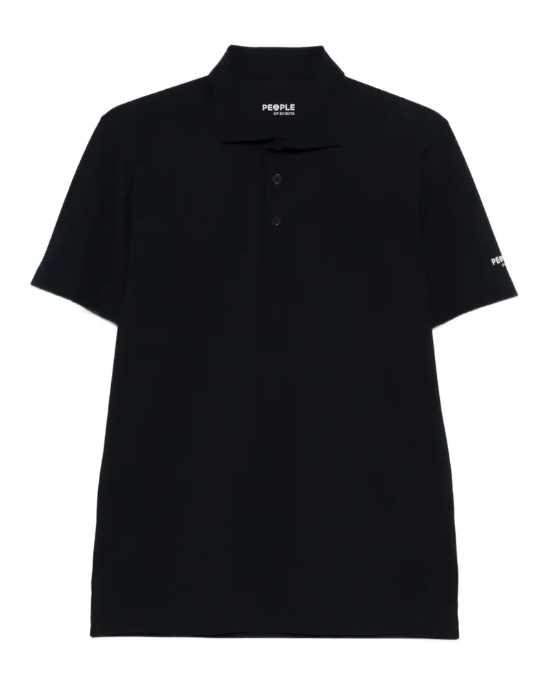 People of Shibuya logo-print polo shirt - Schwarz Schwarz