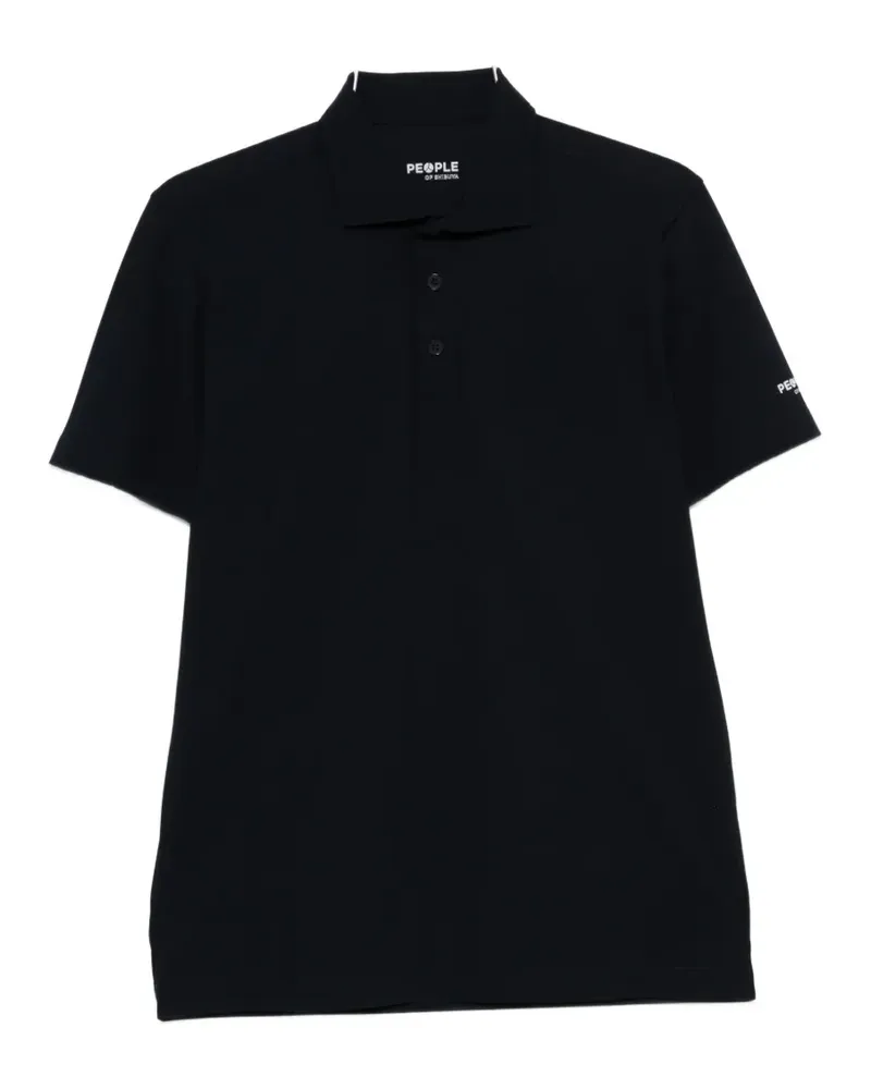 People of Shibuya logo-print polo shirt - Schwarz Schwarz