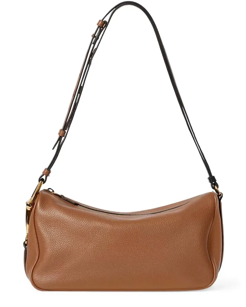 Gucci Mittelgroße Half Horsebit Schultertasche aus gekörntem Leder - Braun Braun