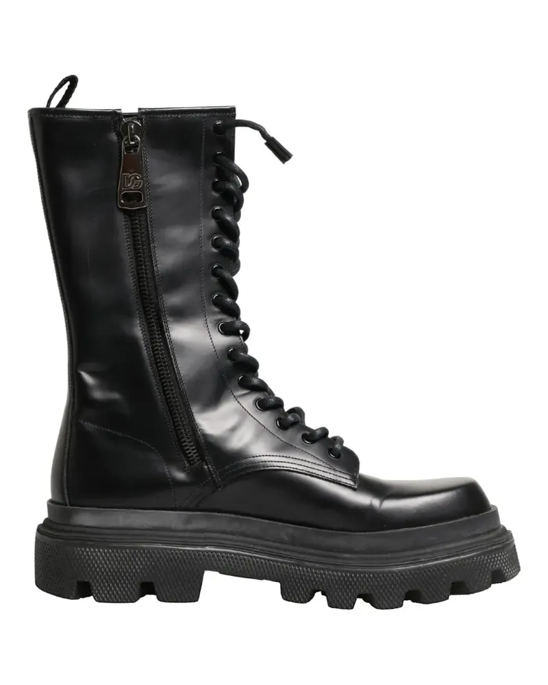 Dolce & Gabbana Bikerstiefel mit Trek-Sohle - Schwarz Schwarz