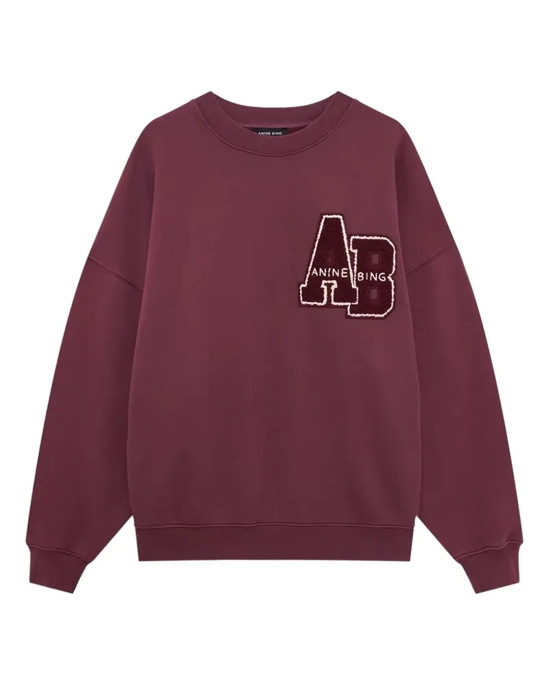 Anine Bing Miles sweatshirt Letterman - burgundy - Rot Rot