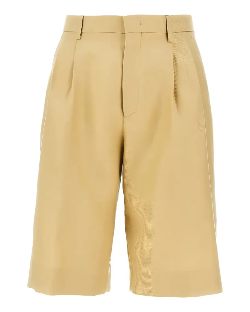 Tagliatore pleated linen shorts - Nude Nude