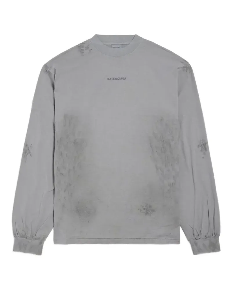 Balenciaga long-sleeve cotton T-shirt - Grau Grau