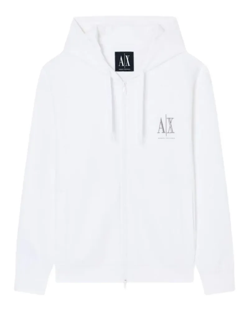 Armani Exchange Kapuzenjacke mit Logo-Print - Weiß Weiß
