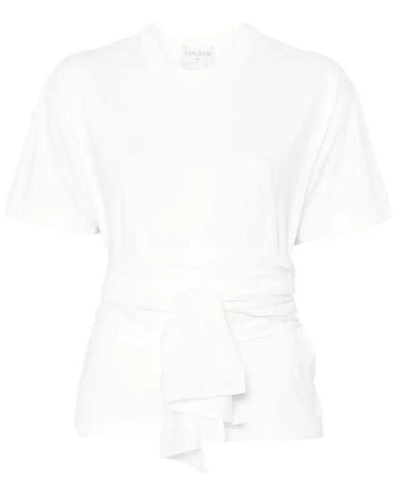 forte_forte T-Shirt mit Wickeldetail - Weiß Weiß