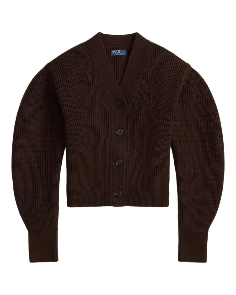 Ralph Lauren Gerippter Cardigan mit V-Ausschnitt - Braun Braun