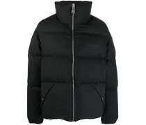 Gefütterte Jacke mit Ziernaht - Schwarz