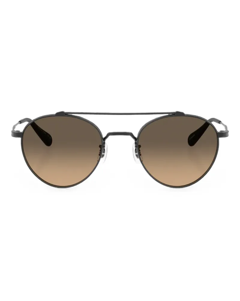 Oliver Peoples Sonnenbrille mit Phanto-Gestell - Schwarz Schwarz