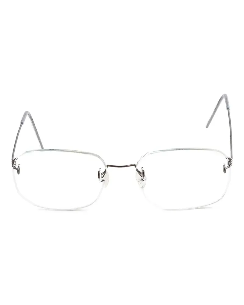 Lindberg Rahmenlose Brille mit eckigen Gläsern - Silber Silber