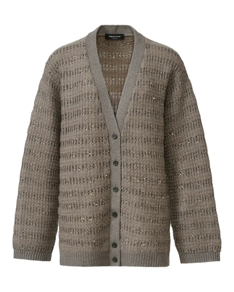 Fabiana Filippi Cardigan mit Pailletten - Grau Grau