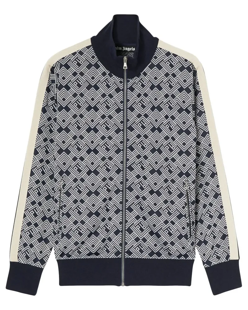 Palm Angels Sportjacke mit Monogramm-Muster - Blau Blau
