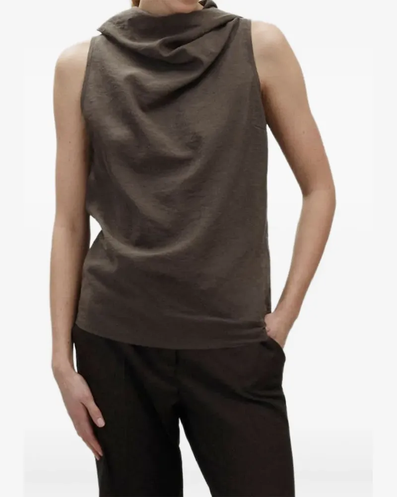 ALYSI cowl-neck hooded top - Braun Braun