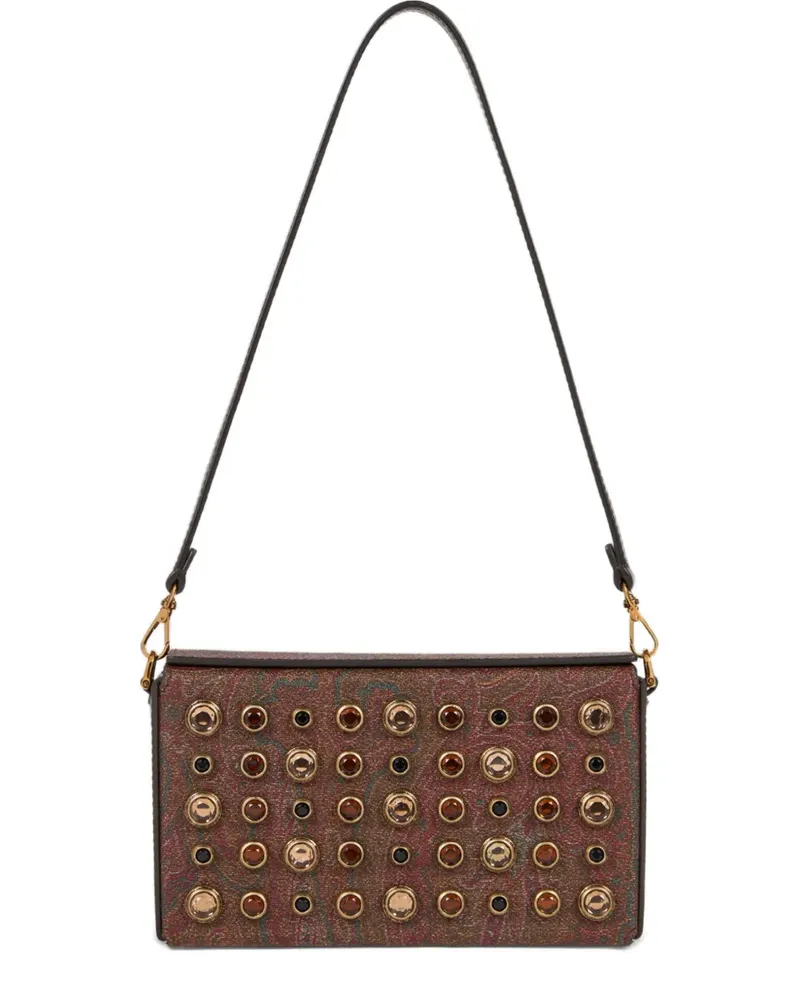 Etro Mini-Tasche mit Paisley-Nieten - Braun Braun