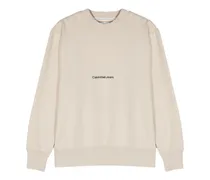 Relaxed Sweatshirt mit Logo-Stickerei - Nude