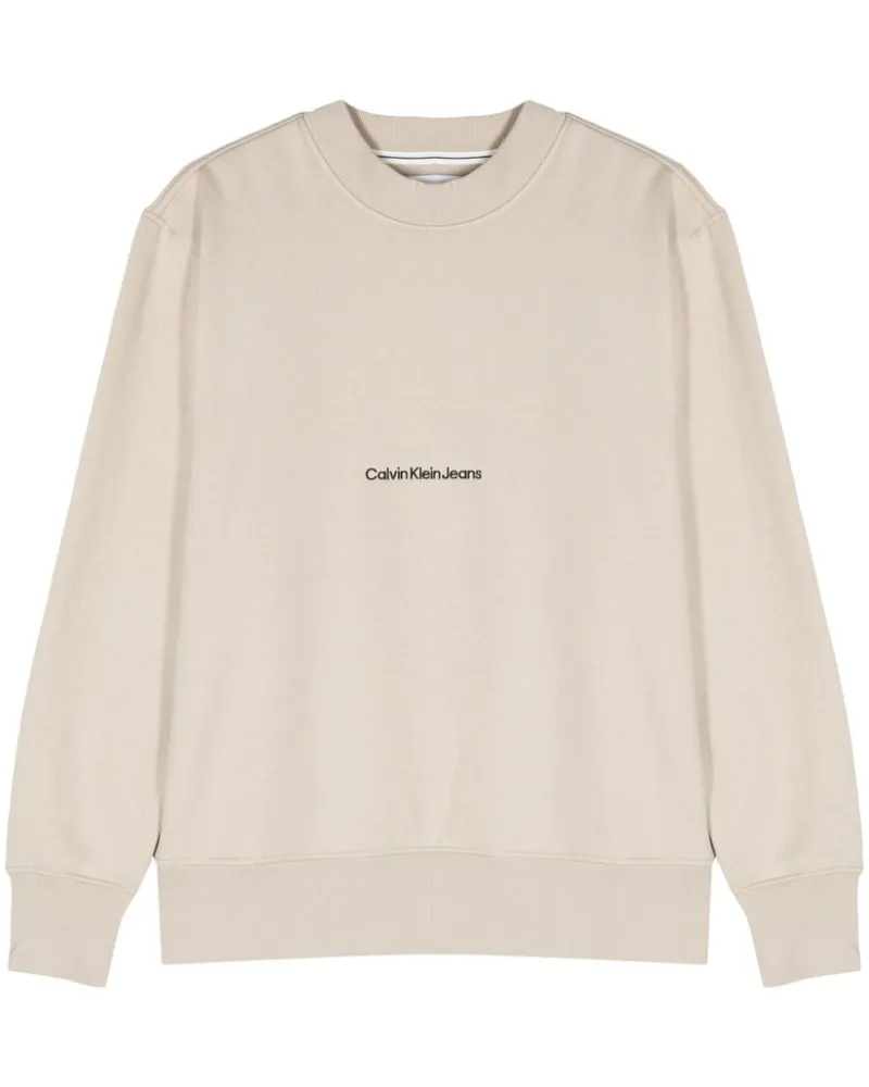 Calvin Klein Relaxed Sweatshirt mit Logo-Stickerei - Nude Nude