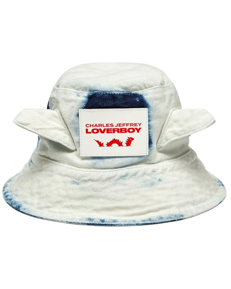 Charles Jeffrey Loverboy Jeans-Fischerhut mit Ohrenklappen - Weiß Weiß