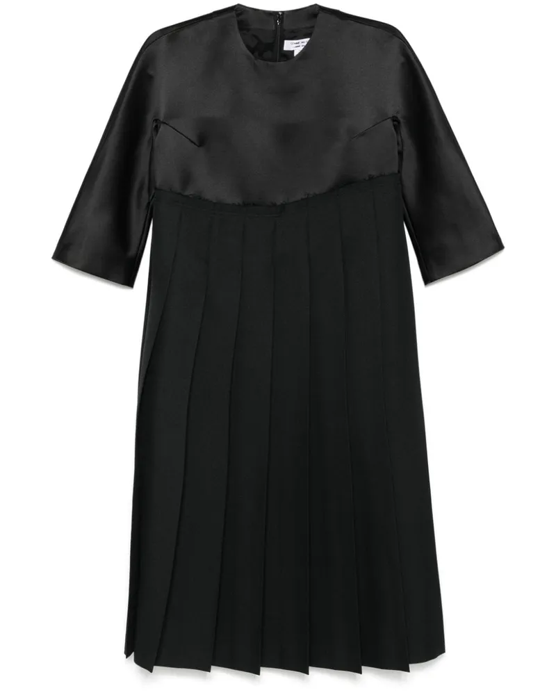 Comme des Garçons Midikleid mit Falten - Schwarz Schwarz