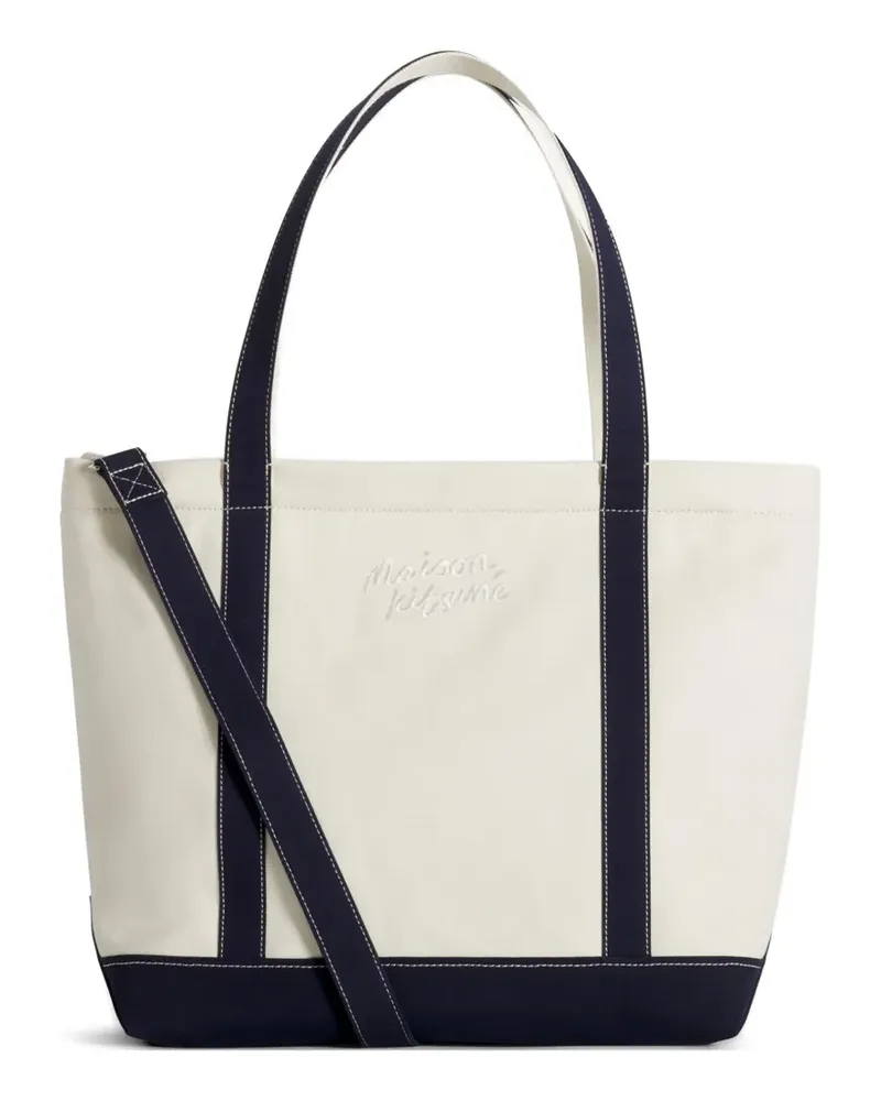 Kitsuné piped logo tote bag - Nude Nude