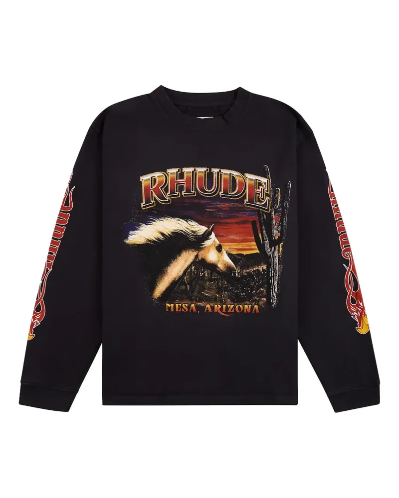 RHUDE Mesa Stallion graphic-print sweater - Schwarz Schwarz