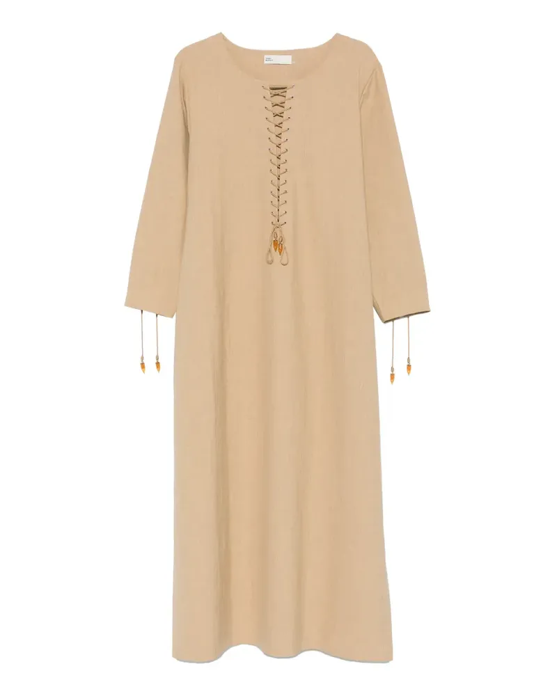 Tory Burch lace-up maxi dress - Nude Nude