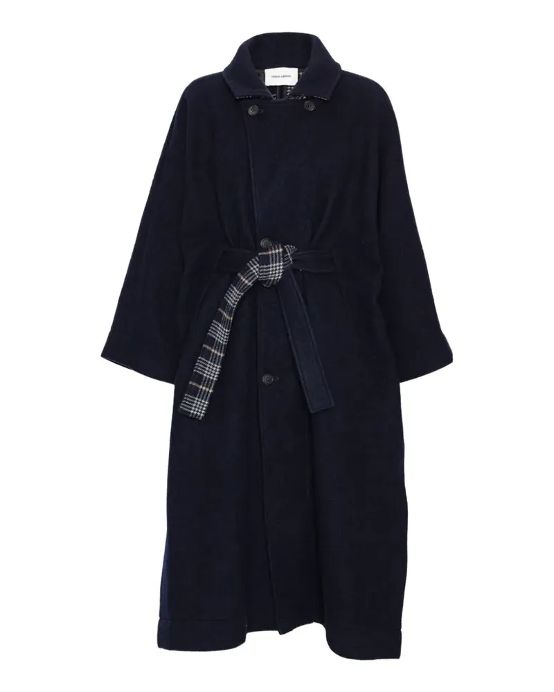 Henrik Vibskov Toadcoat plaid-belt coat - Blau Blau