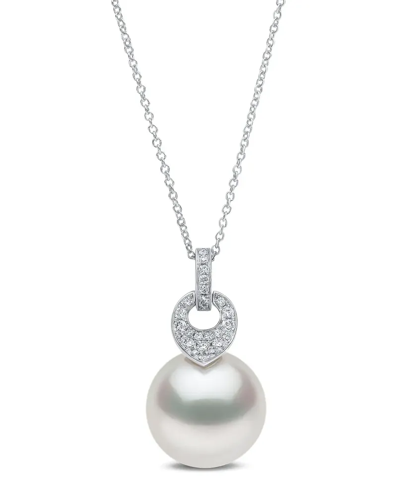 YOKO London 18kt Jazz Weißgoldhalskette mit Perlen und Diamanten - Silber Silber