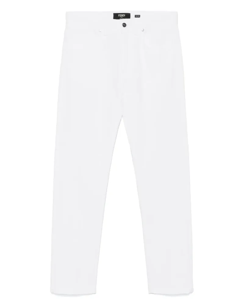 Fendi Jeans mit FF-Stickerei - Weiß Weiß