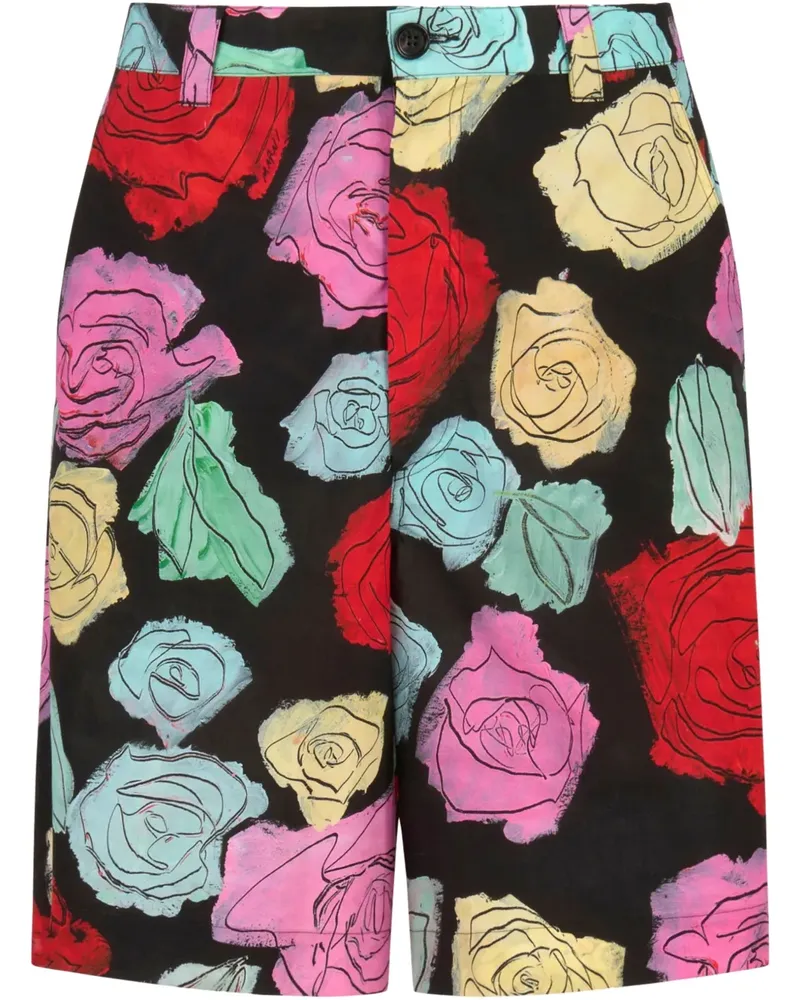 Marni Klassische Shorts mit Blumenmuster - Schwarz Schwarz