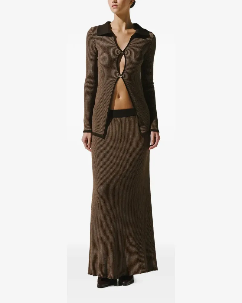 Baobab Collection Federica Maxirock aus geripptem Strick - Braun Braun