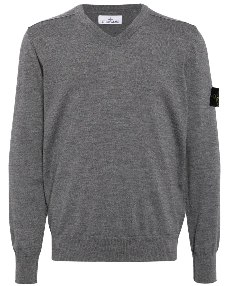 Stone Island Strickpullover mit V-Ausschnitt - Grau Grau