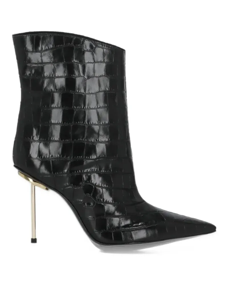 Schutz crocodile-effect stiletto-heel ankle boots - Schwarz Schwarz