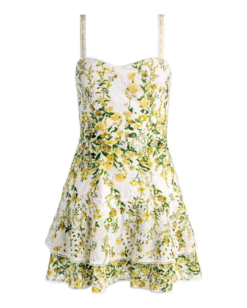 Alice + Olivia Meredith floral-pattern mini dress - Weiß Weiß