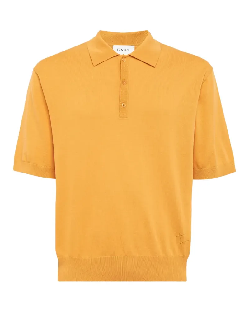 Laneus fine-knit polo shirt - Orange Orange