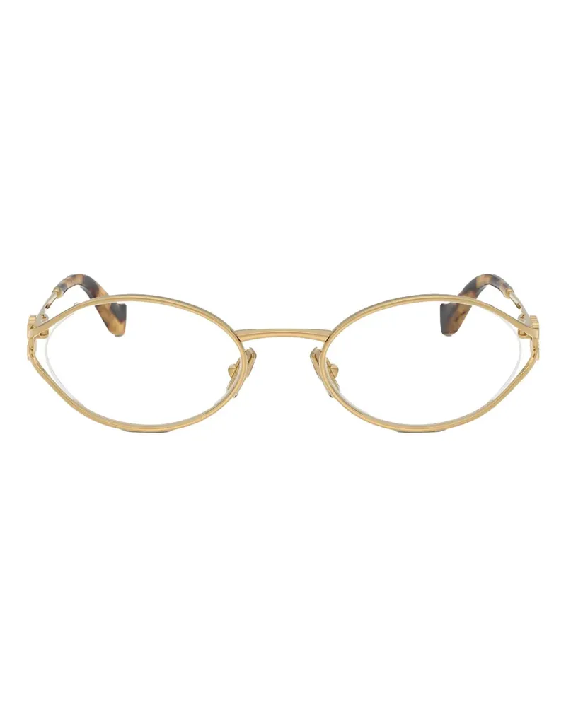 Miu Miu Brille mit ovalem Gestell - Gold Gold