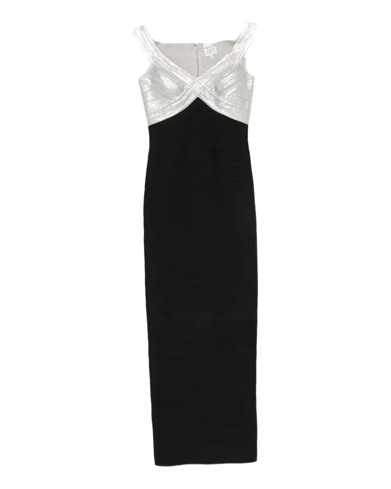 Hervé Léger Bonnie metallic-panel midi dress - Schwarz Schwarz