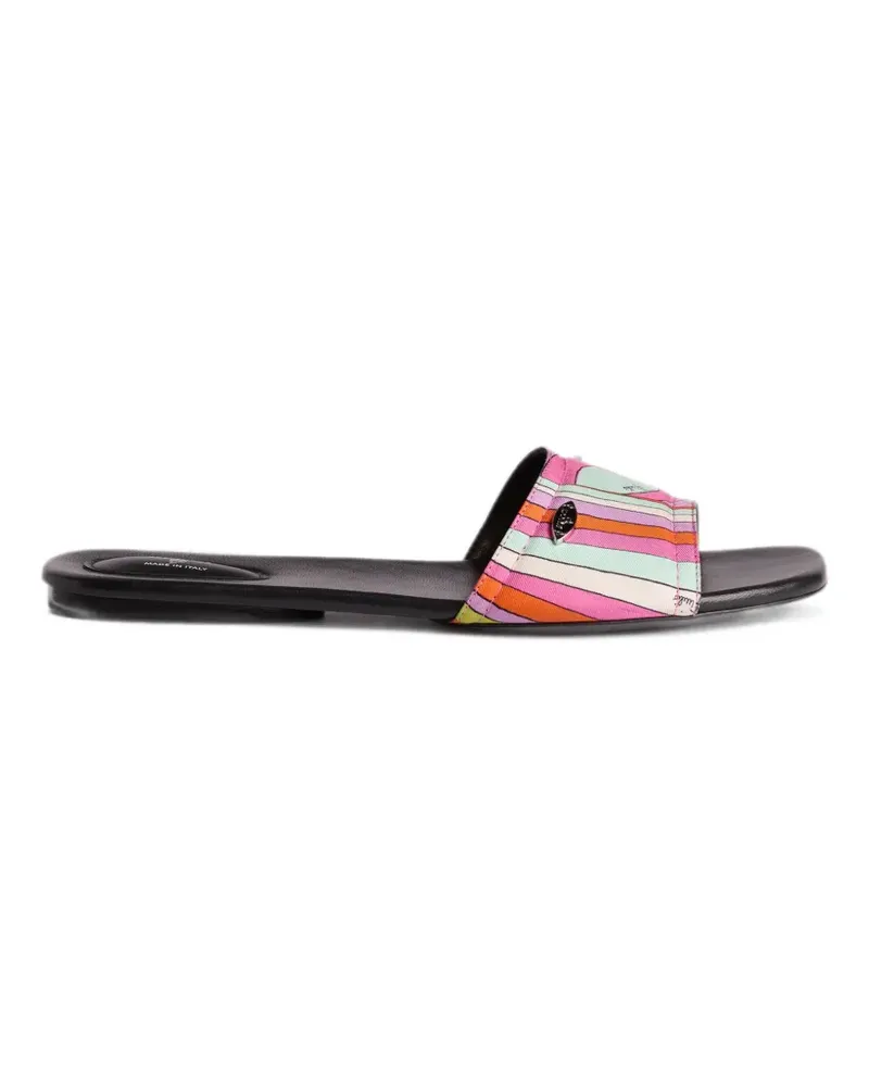 Emilio Pucci Pantoletten aus Seide mit Iride-Print - Rosa Rosa