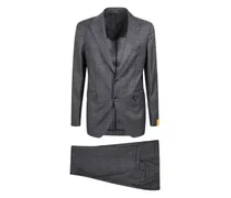 Zweiteiliger Anzug mit Karomuster - Grau