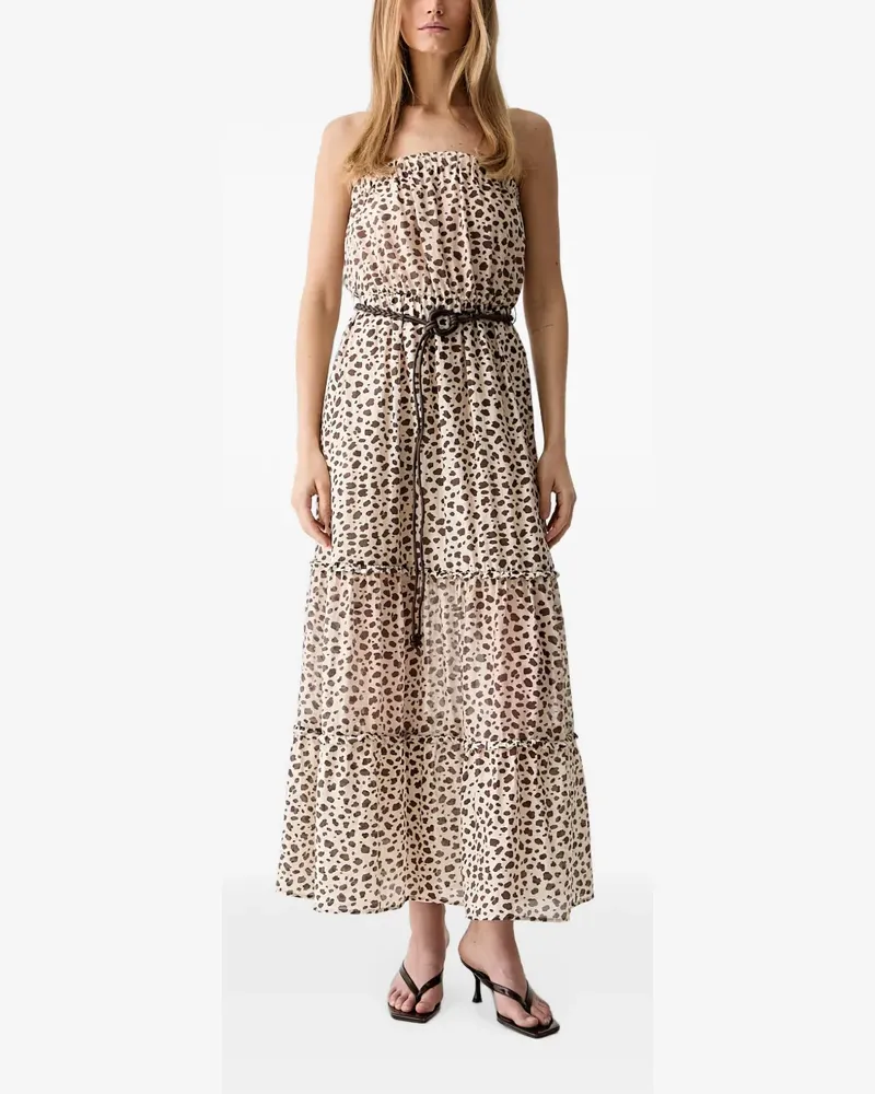 VICOLO animal-print midi dress - Nude Nude