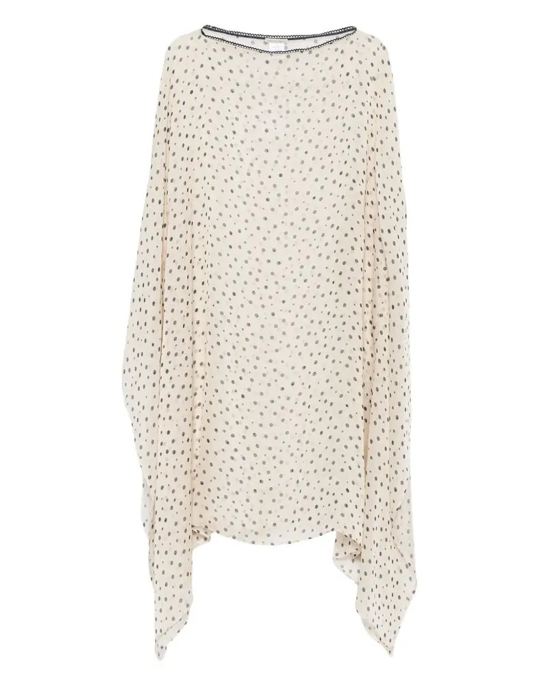 Faliero Sarti Seidenkleid mit Polka Dots - Nude Nude