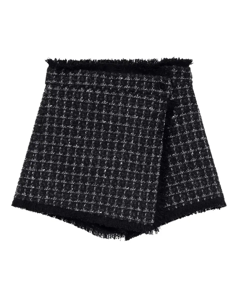 MSGM Ausgefranste Tweed-Shorts - Schwarz Schwarz